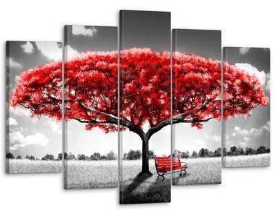 Модульная картина для интерьера на стену / Пейзаж / \"Красное дерево\" 80x140  см MK50221 - купить по выгодной цене в интернет-магазине OZON (325271921)
